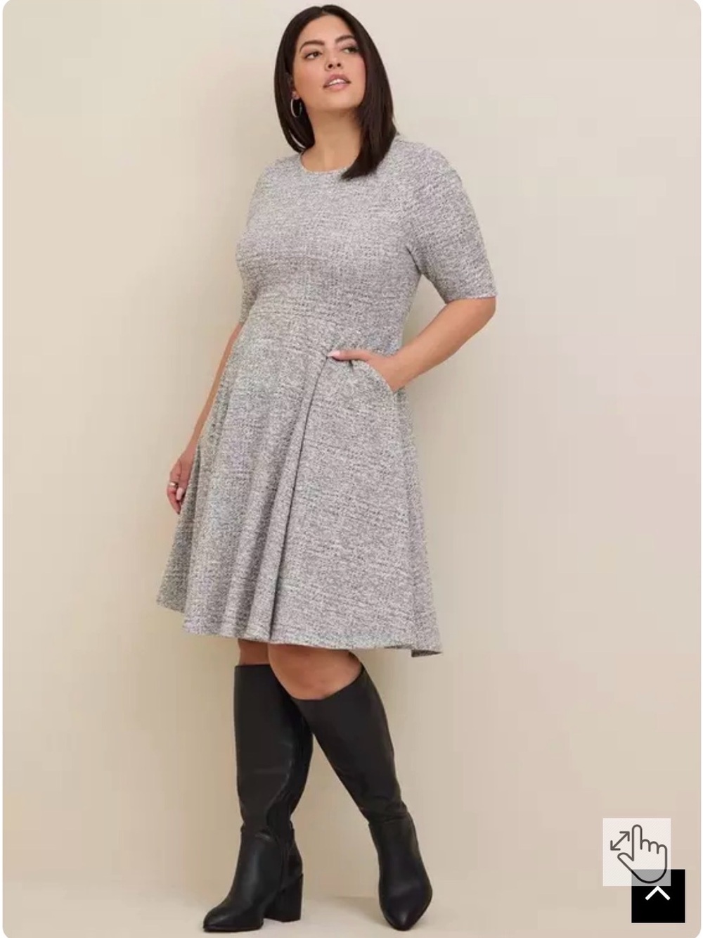 Torrid Mini Studio Heather Gray Skater Midi Dress- like new 1X